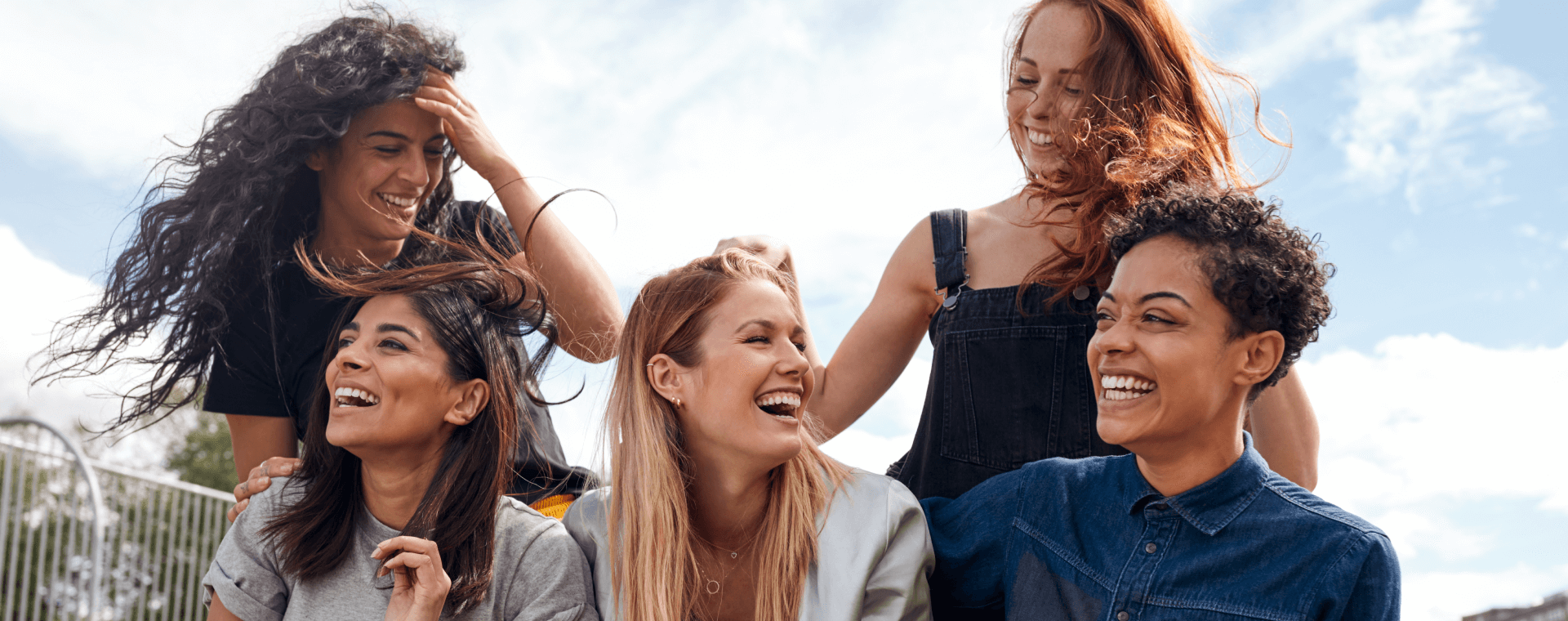 Friends laughing together