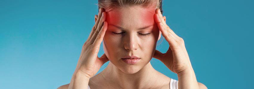 A woman having a migraine